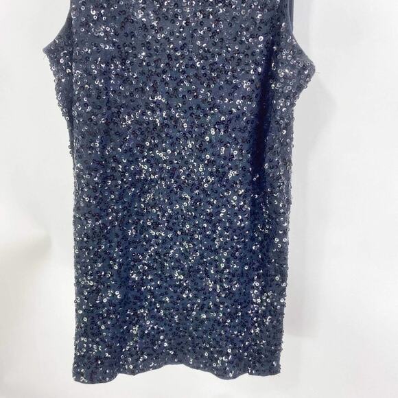 J CREW Black Sleeveless Scoop Neck Sequin Embellished Tank Top - Picture 6 of 8